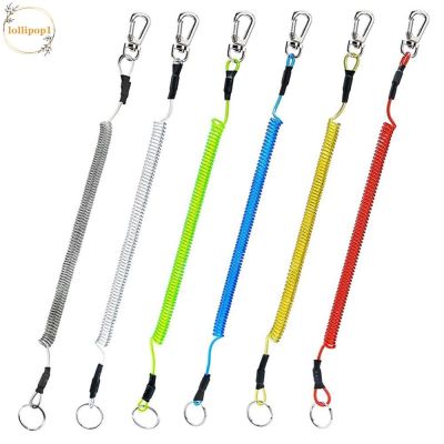 LOLLIPOP1 Security Lanyard Hiking Keychain Rope Elastic Retractable Climbing Camping Fishing String/Multicolor