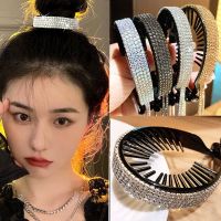 【YF】 Fashion Luxury Tassel Rhinestone Hair Claw Clip Shiny Crystal Headband Women Girls High Ponytail Band Headdress Ornaments