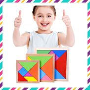 Đồ chơi ghép hình trí uẩn tangram, đồ chơi phát triển tư duy cho bé
