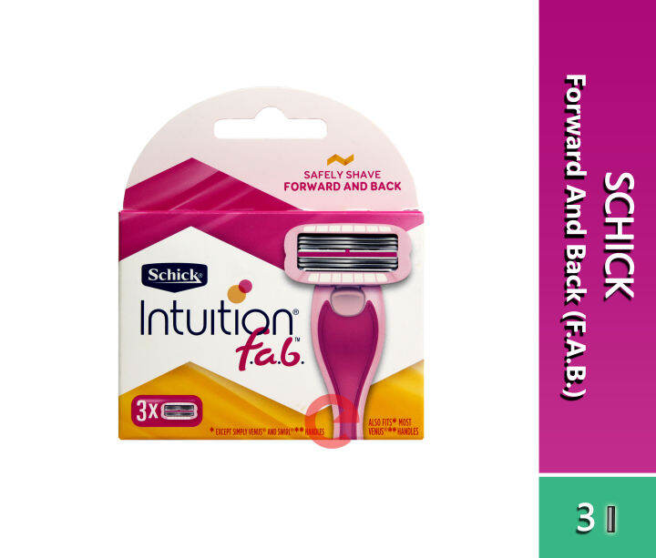 Schick Intuition F.A.B. (FAB Forward And Back) Cartridge Refill 3s