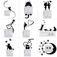 Light Switch Sticker Kids Baby Nursery Room DIY Wall Decoration Cat Dog Fairy Moon Stars Decal for Children Bedroom Home Decor Toilet Covers