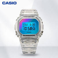 CASIO นาฬิกากันน้ำกันกระแทกเรืองแสงอิเล็กทรอนิกส์หน้าปัดสีสันนาฬิกาญี่ปุ่นและเกาหลีแฟชั่นนาฬิกานักเรียนชายและหญิงของขวัญ DW-5600SRS-7