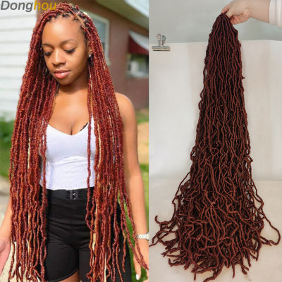 Donghou 18 24 36 Inch Nu Locs Crochet Hair Faux Locks Crochet Braid Curly Hair Nu Soft Locs meche de cheveux pour crochet braid