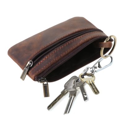 【CW】♟  THINKTHENDO Fashion Cowhide Coin Purse Men Around Wallet Card Holder