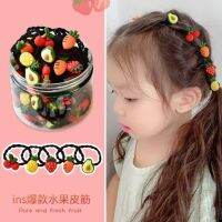 [COD] Childrens cartoon rubber band to tie hair without hurting net red girls head Korean fruit ring baby