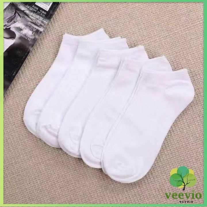 veevio-ถุงเท้าข้อสั้น-ถุงเท้าระบายอากาศดี-เนื้อผ้านุ่ม-เลือกสีได้