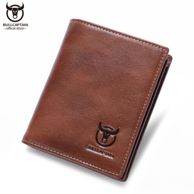 TOP☆BULLCAPTAIN Leather Wallet Mens High Quality Casual Retro Business Card Holder RFID Anti-theft Brush 14 Card Slot Thickened Wallet