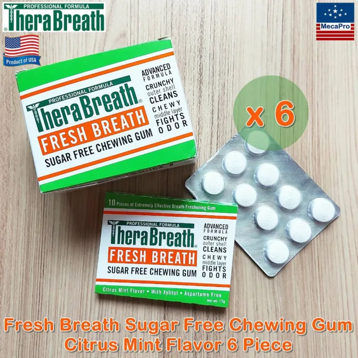 Therabreath® Fresh Breath Sugar Free Chewing Gum Citrus Mint Flavor 6