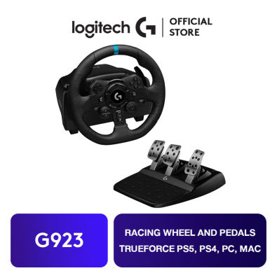 Logitech G923 Racing Wheel and Pedals TRUEFORCE สูงถึง 1,000 Hz การออกแบบการขับขี่ที่ตอบสนอง สำหรับ PS5, PS4, PC