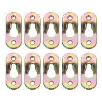 【ELE Photo frame】10Pcs Meal Keyhole Mirror Frame Hooks Hanger Fasteners Picture Hanger For Picture Photo Frame Furniture Cabinet 37x15mm