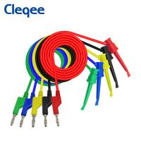 Cleqee P1045สายทองแดงทดสอบมัลติมิเตอร์,สายทองแดงทดสอบปลั๊กกล้วยที่วางซ้อนได้ตัวทดสอบทนทานขนาด4มม. จำนวน5ชิ้น