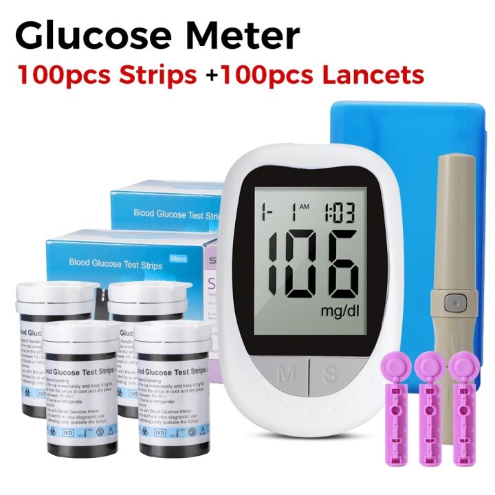 Blood Sugar Test Kit Glucose Monitor Glucometer Complete Set with ...