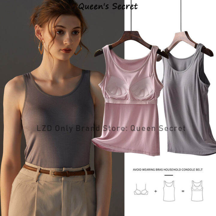 [Queen's Secret] M3XL Japan Builtin Cup Sleeveless Vest, sports Yoga