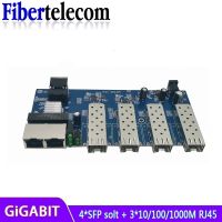 Fiber Switch 4F3E media converter fiber switch ethernet 4 Sfp 3 RJ45 1.25G Industrial Grade Gigabit Ethernet 1000M