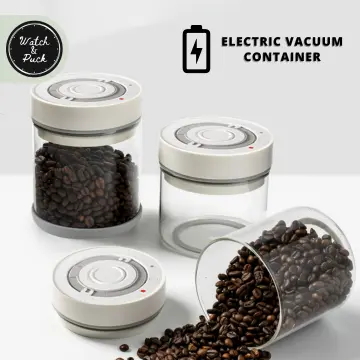 Coffee Jar Airtight 500G Beans,1.8L Beans Container,Vacuum Coffee Box with  Spoon Jar for Coffee ,Tea,Cocoa