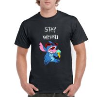 ขายดี เสื้อยืดลําลอง ผ้าฝ้าย แขนสั้น พิมพ์ลาย Stay Weird Stitch สําหรับผู้ชาย  PAZH