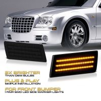 ไฟติดรถยนต์ไฟข้างแถบไฟ LED กันชนหน้า2ชิ้นสำหรับ Chrysler 300 2005-2014