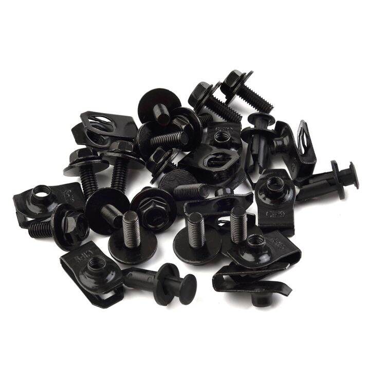 Screw Unut Clip Rivet Splash Shield Black Engine Guard Hardware