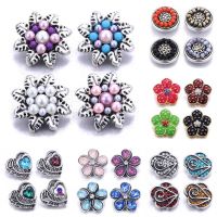 Multicolor 5Pcs/Lot Mixed Styles New Fashion 18mm Snap Button Jewelry DIY Crystal Rhinestone Snap Jewelry Bracelet Necklace Gift