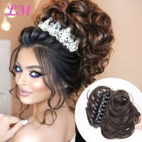 Messy Curly Short Synthetic Hair Extension Chignon Donut Bun Wig Claw Clip In Hairpiece for