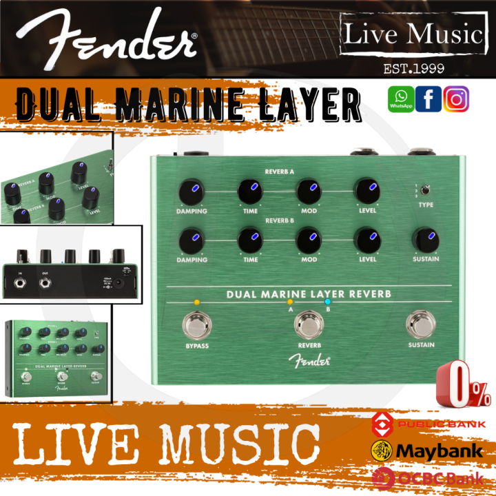 Fender Dual Marine Layer Reverb Guitar Effects Pedal | Lazada