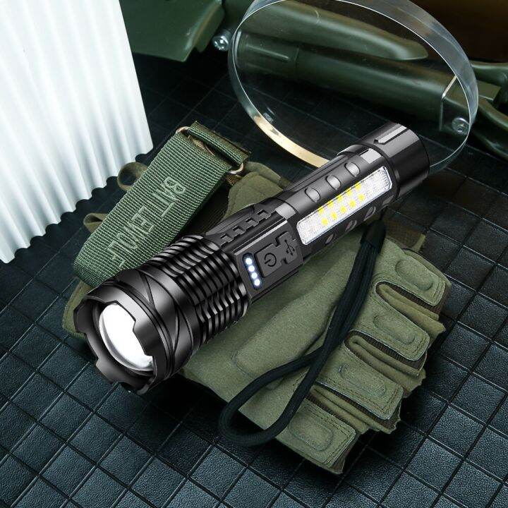 30w-led-cob-strong-light-flashlight-portable-rechargeable-bright-household-led-lamp-built-in-battery-with-power-display