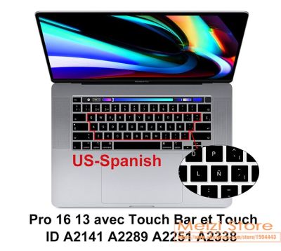 (อุปกรณ์เสริมแป้นพิมพ์ใหม่) สเปน-แผ่นครอบแป้นพิมพ์แผ่นกันสำหรับแมคบุ๊กอากาศ13 13.6 M2 A2681 A2337 M1สำหรับ Macbook Pro 13 Pro 14 15 13.3 16 A2337 A2442 A