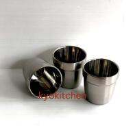 Korea ถ้วยสแตนเลส 2 ชั้นจับไม่ร้อน ( 3 ใบ)