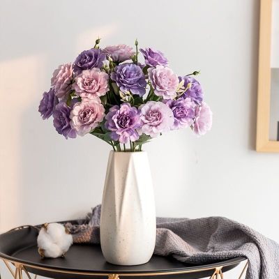 （A SHACK） 1พวงของ10ประดิษฐ์ P Eony T Easilk ดอกไม้ประดิษฐ์ดอกไม้งานแต่งงาน DIY ครอบครัวสวนพรรคตกแต่งดอกไม้ผ้าไหม