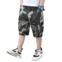 Boys Camouflage Shorts Summer Teenage Trousers Shorts Boys Casual Cargo Short Pants Childrens Elastic Waist Cotton Loose Pants