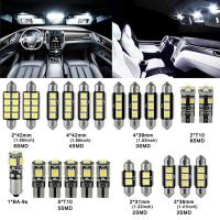 ☈ 23pcs Led Car Light Bulb T10 Interior Map Dome Trunk License Plate Lamps Kit Ultra-Thin Shape White Lights Car Lighting Set