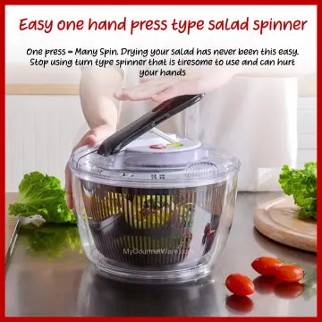 1pc Salad Spinner Lettuce Spinner, One-handed Easy Press Large