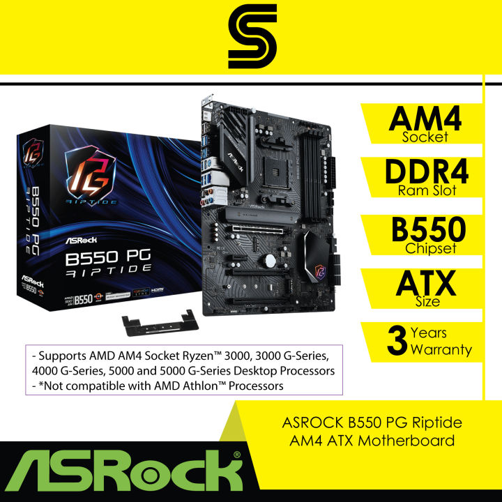 ASROCK B550 PG Riptide AM4 ATX Motherboard | Lazada