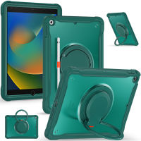 เคสสำหรับ iPad 10.2 2021 2020แข็งแกร่งทนทานเด็กพร้อมห่วงคล้องมือและสายรัดพาดไหล่ปรับได้แบบหมุนได้เข้ากันได้กับ iPad 10.2 2021 2019 2020