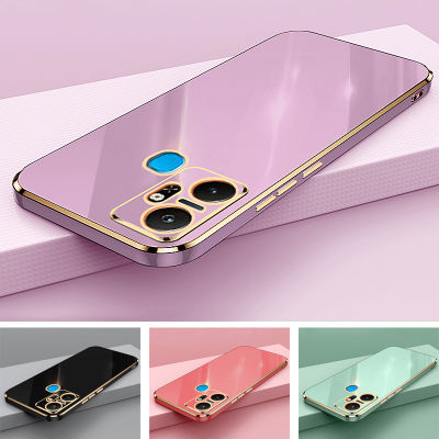 เคสแฟชั่นสำหรับ Infinix Smart 6 Plus Case Luxury Square Plating Rubber Soft Phone Case