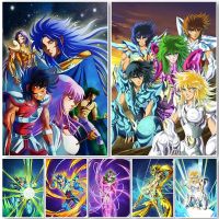 การ์ตูนญี่ปุ่นคลาสสิกอะนิเมะ Saint Seiya พิมพ์โปสเตอร์ Virgo Golden Knight Wall Art ภาพวาดผ้าใบพิมพ์ภาพสำหรับตกแต่งบ้าน-ยอดนิยมสำหรับแฟนอะนิเมะ