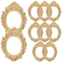 10pcs Diy Mini Photo Frames Diy Jewelry Accessories Hand Made Resin Photo Frames(Golden)