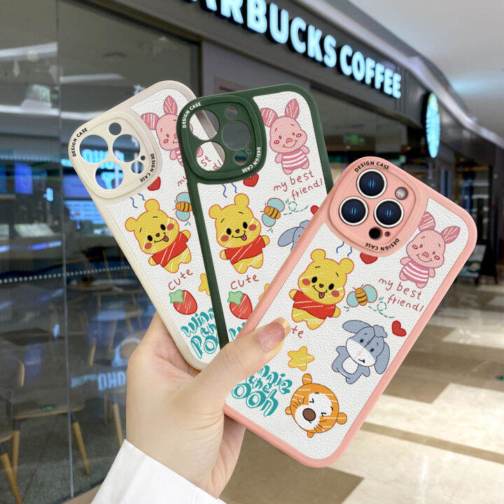 ggk-เคสสำหรับ-redmi-note-12-5g-xiaomi-poco-x5-5g-บางเฉียบผิวสัมผัสหมีพูการ์ตูนเคสหลังหนังซิลิโคนนิ่ม-pu-ปกหนังโทรศัพท์