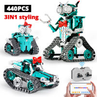 3 In 1 RC Robot Racing รถ Off-Road รถบล็อกอาคารทหารรีโมทคอนล SUV ถังอิฐของเล่นสำหรับชาย Gift