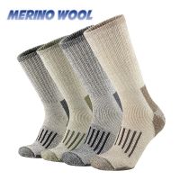 ◐❅  80  Merino Wool Socks For Men Women Thicken Warm Hiking Cushion Crew Socks Merino Wool Sports Socks Moisture Wicking Euro Size