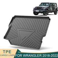 สำหรับ Jeep Wrangler JL 2018-2023 Auto Car Cargo Liner ทุกสภาพอากาศ TPE Non-Slip Trunk Mats Boot ถาดพรมอุปกรณ์ตกแต่งภายใน