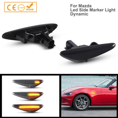 2Pcs Dynamic LED Side Marker Light Turn Signal Lamp Car Accessories For Nissan Lafesta Fiat 124 Spider Mazda 5 6 GH CW MX-5 RX-8