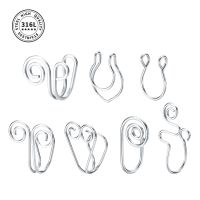 316L Stainless Steel Anti Allergy Spiral Nose Clip Fake Septum Ear Ring Faux Piercing Earring Men Women Body Jewelry 1 PC