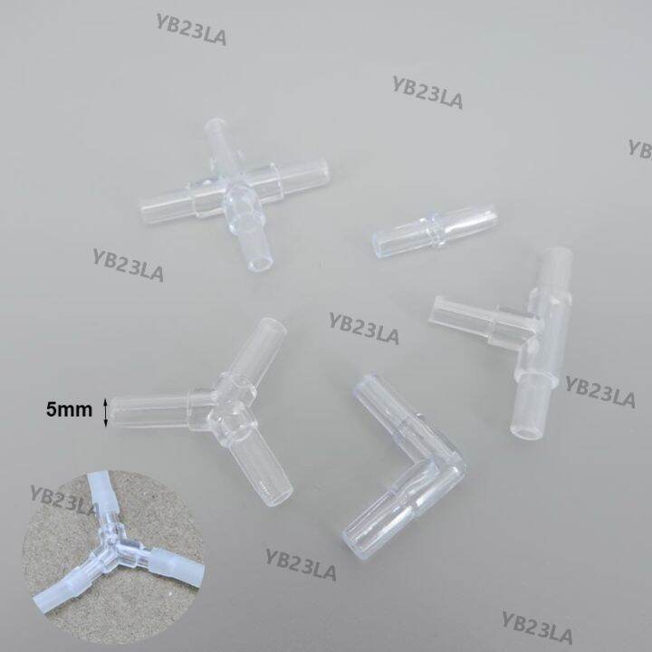 10x 5mm Transparent Aquarium Fish Tank Water Pipe Fittings Air Pump
