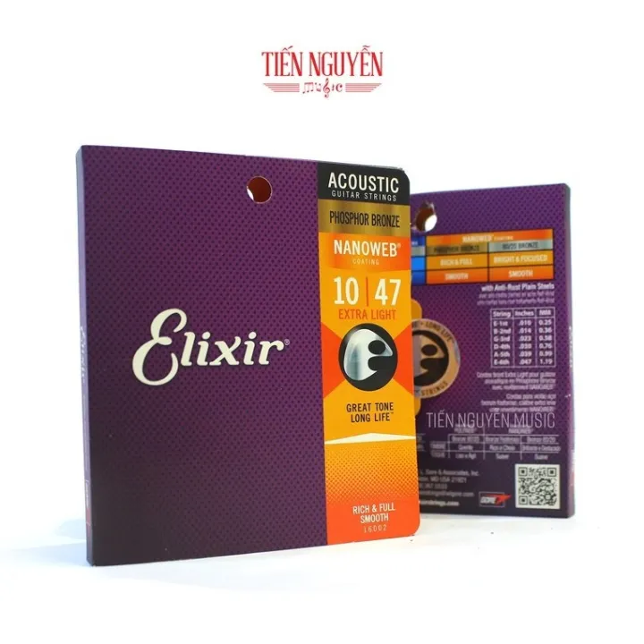 ﹊♠ Dây đàn Guitar Acoustic Elixir Nanoweb Phosphor Bronze - Cao Cấp - Chính Hãng