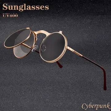 Metal Sunglasses Round Fashion Shades Women Korean Style Beach Glasses for  Men Sun Protection