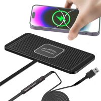 15W Car Wireless Charger Mat Silicone Non-Slip Pad for iPhone 14 13 12 Pro Max Samsung Car Wireless Phone Charger Fast Charging Car Chargers