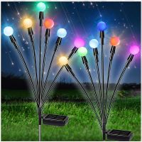 Solar Starburst Swaying Light Outdoor Decorative,Color Changing RGB Solar Garden Light for Yard Patio Pathway Decoration