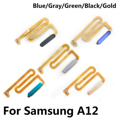 Original New For Samsung A12 Fingerprint Sensor Home Return Key Menu Button With Side Power On Off Side Key Button Flex Cable