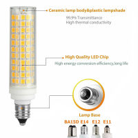 Dimmable LED Corn Bulbs Mini BA15D E11 E12 E14 15W 136 LEDs Ceramics Lights 220V Lamp Replace 150W Halogen Lamps Cool Warm White
